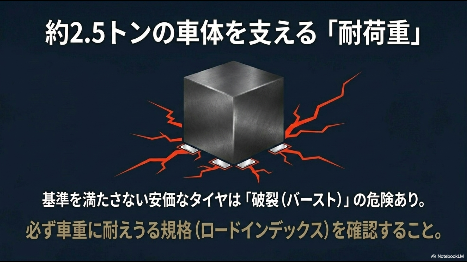圧倒的な威厳を持つが凹凸を拾いやすい20インチと、快適な乗り心地で家族思いの最適解となる19インチの選択肢を比較したスライド。