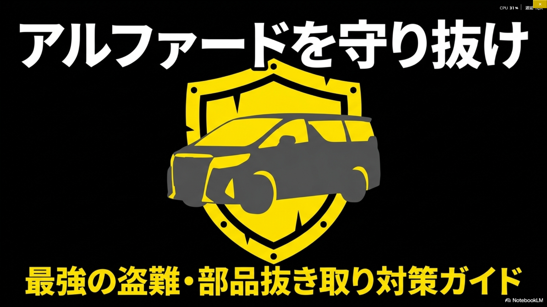 アルファードの盗難やホイール盗難を防ぐための防犯対策を紹介するガイドイメージ