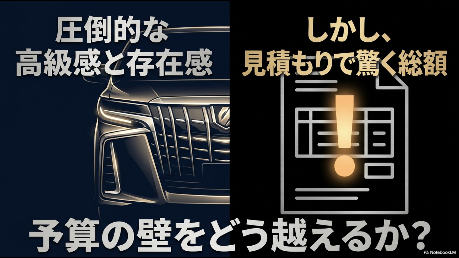 モデリスタの基本セット、光る追加パーツ、専用タイヤなどをすべて選んだ場合の部品代が110万円を超えることを示す解説スライド。