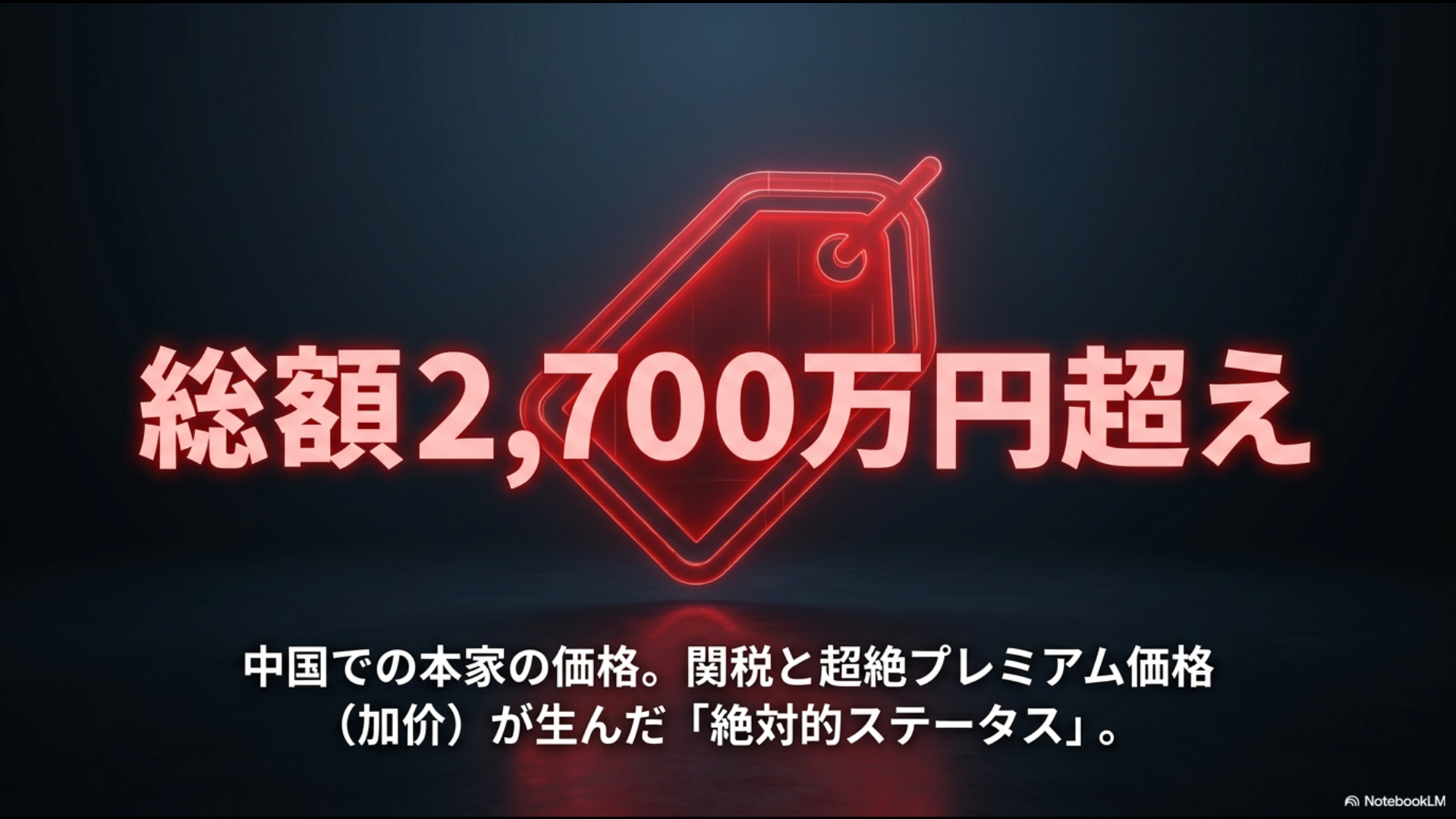 関税や超絶プレミアム価格（加价）により総額2,700万円超えとなる中国でのアルファードの実勢価格と絶対的ステータスを解説するスライド
