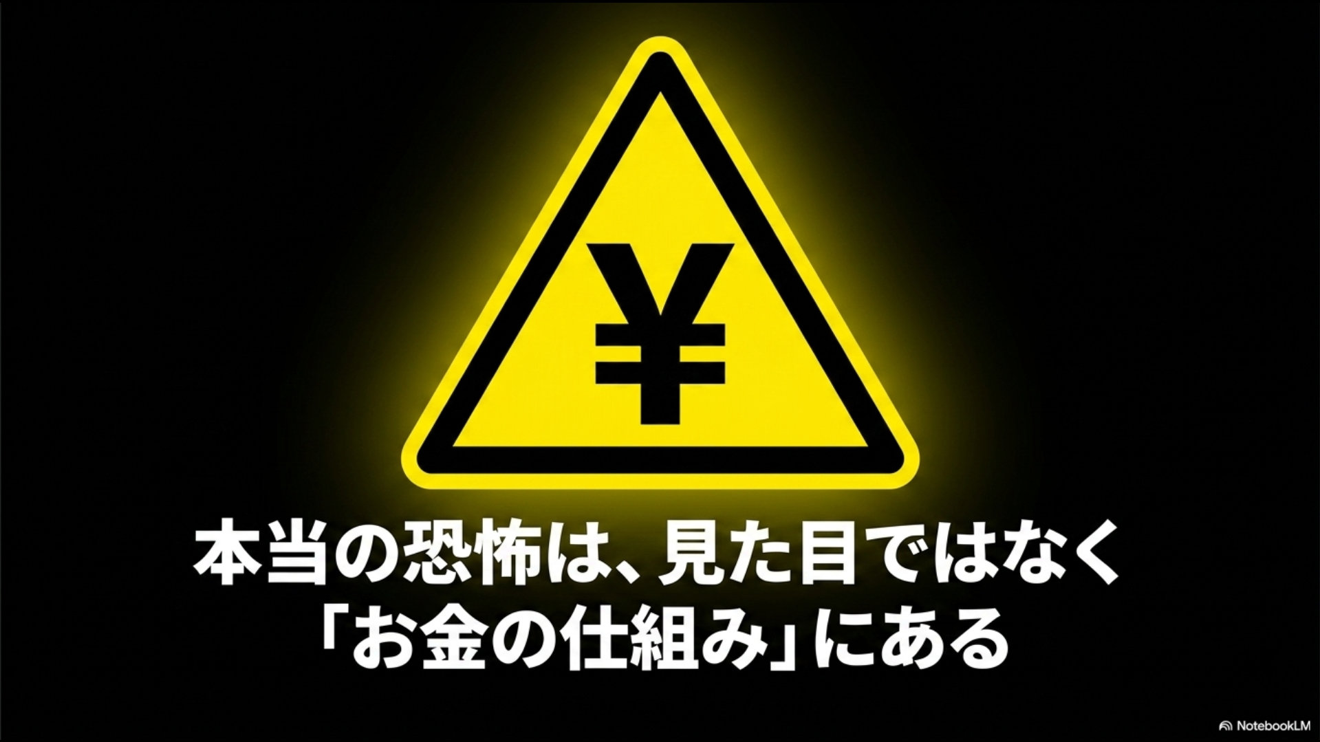 残クレの本当の恐怖は見た目ではなく、お金の仕組みにあることを説明するスライド