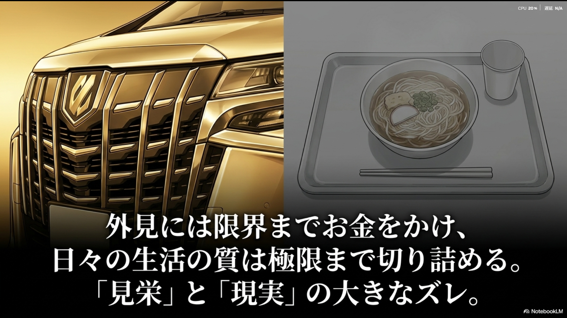 外見の車にはお金をかけ、日々の生活の質は極限まで切り詰める見栄と現実のズレ