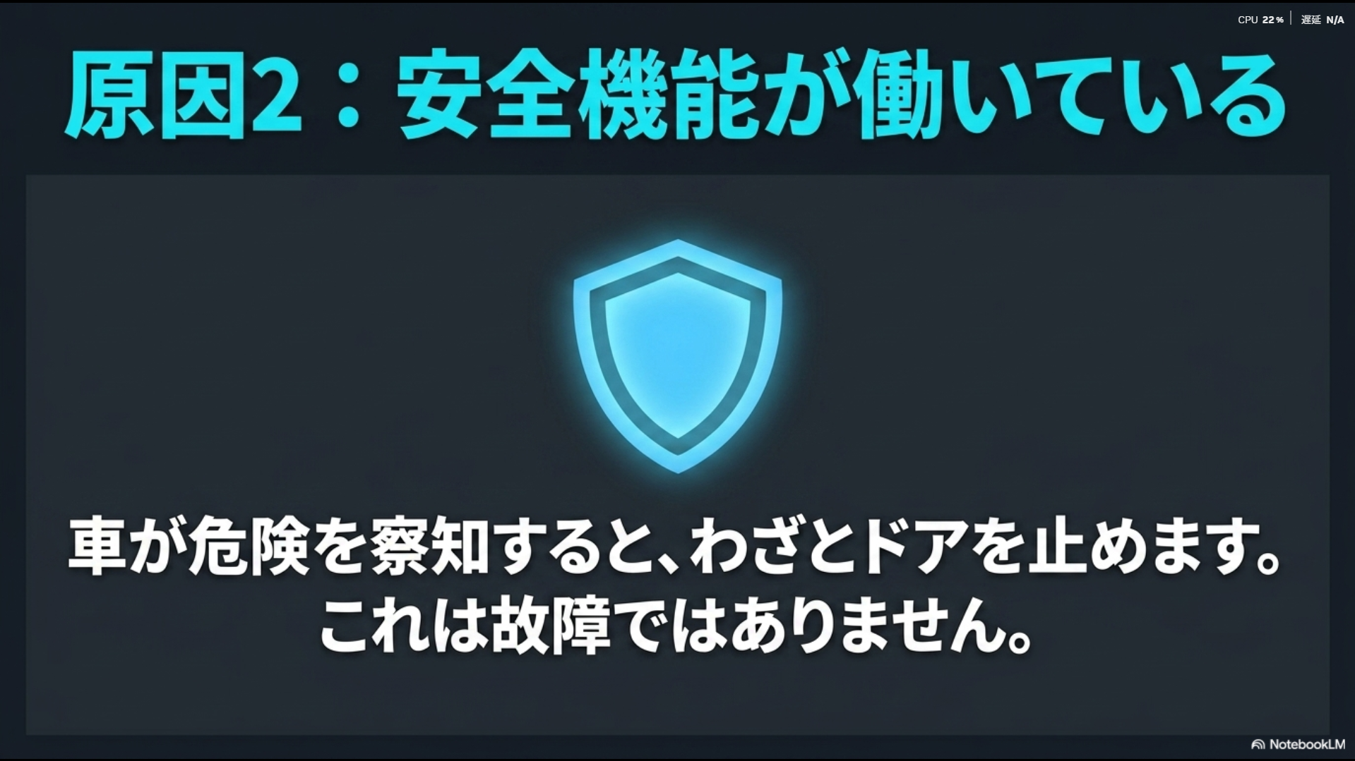 車が危険を察知して安全機能が働きドアを意図的に止める仕組み