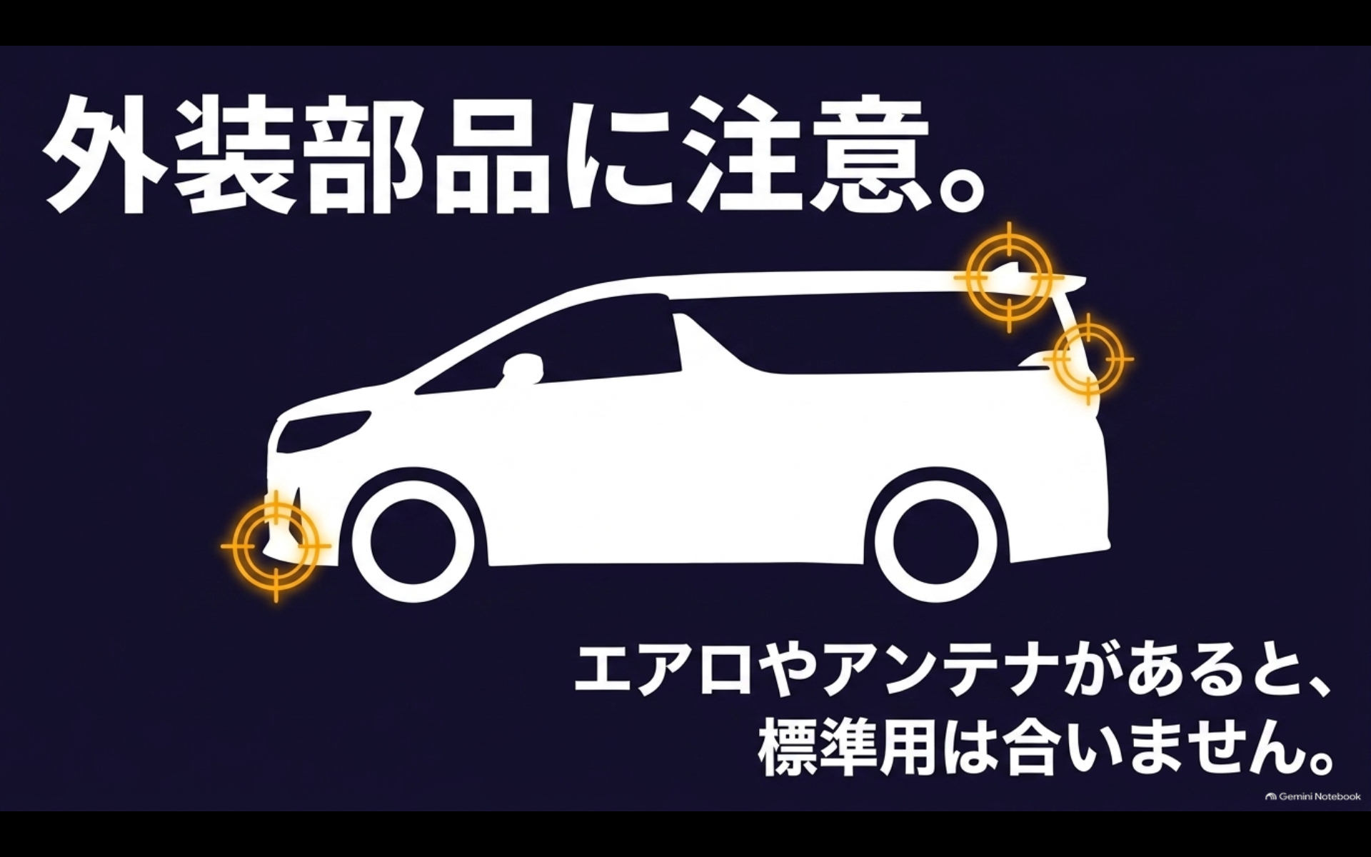アルファードのエアロやアンテナなど外装部品によるボディカバー適合の注意点