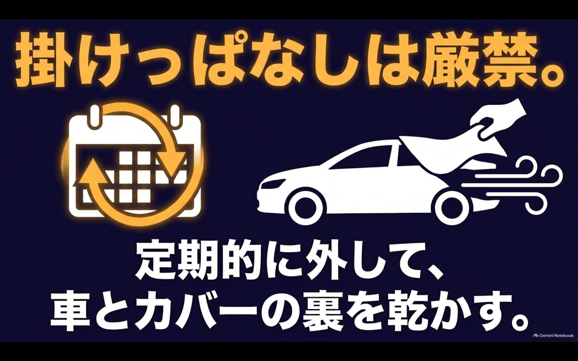 アルファードのボディカバーは定期的に外して車体とカバー裏面を乾燥させる