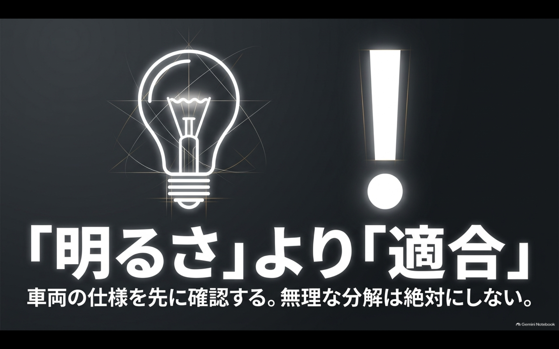 アルファードのルームランプLED選びでは明るさより車両仕様と適合確認を優先することを示すイメージ