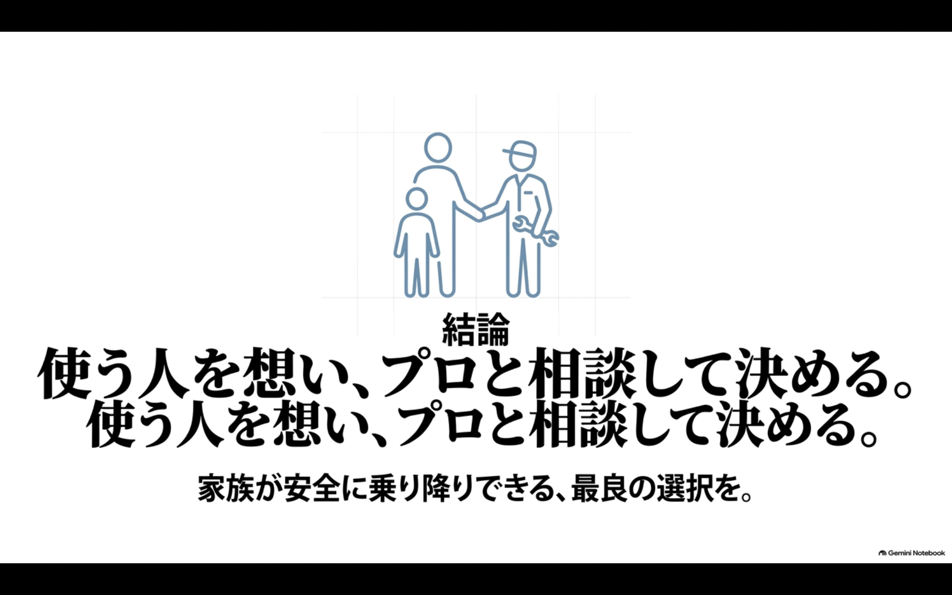 アルファードのステップ後付けは実際に使う家族の乗降を考えて専門家と相談して決めることを示すイメージ