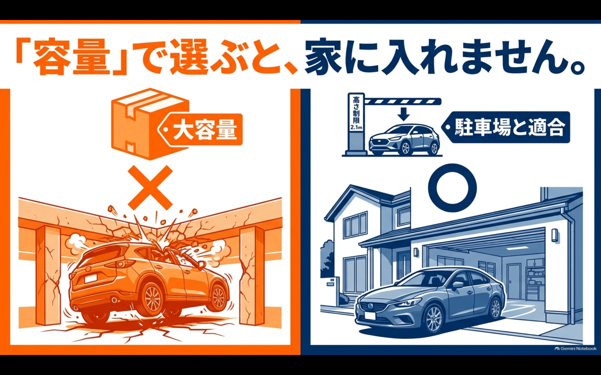 アルファードのルーフボックスを容量だけで選ばず駐車場への適合を優先するイメージ