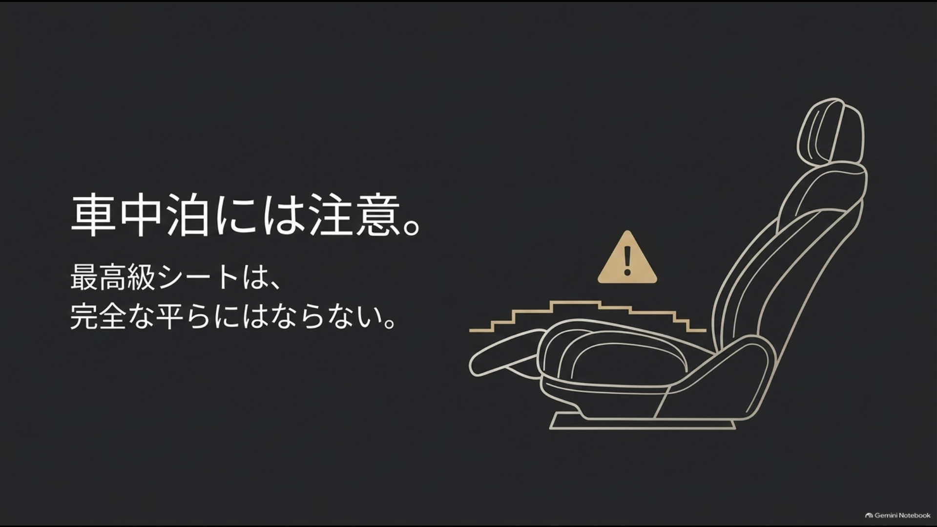アルファードExecutive Loungeの2列目シートは完全なフルフラットにならない注意点