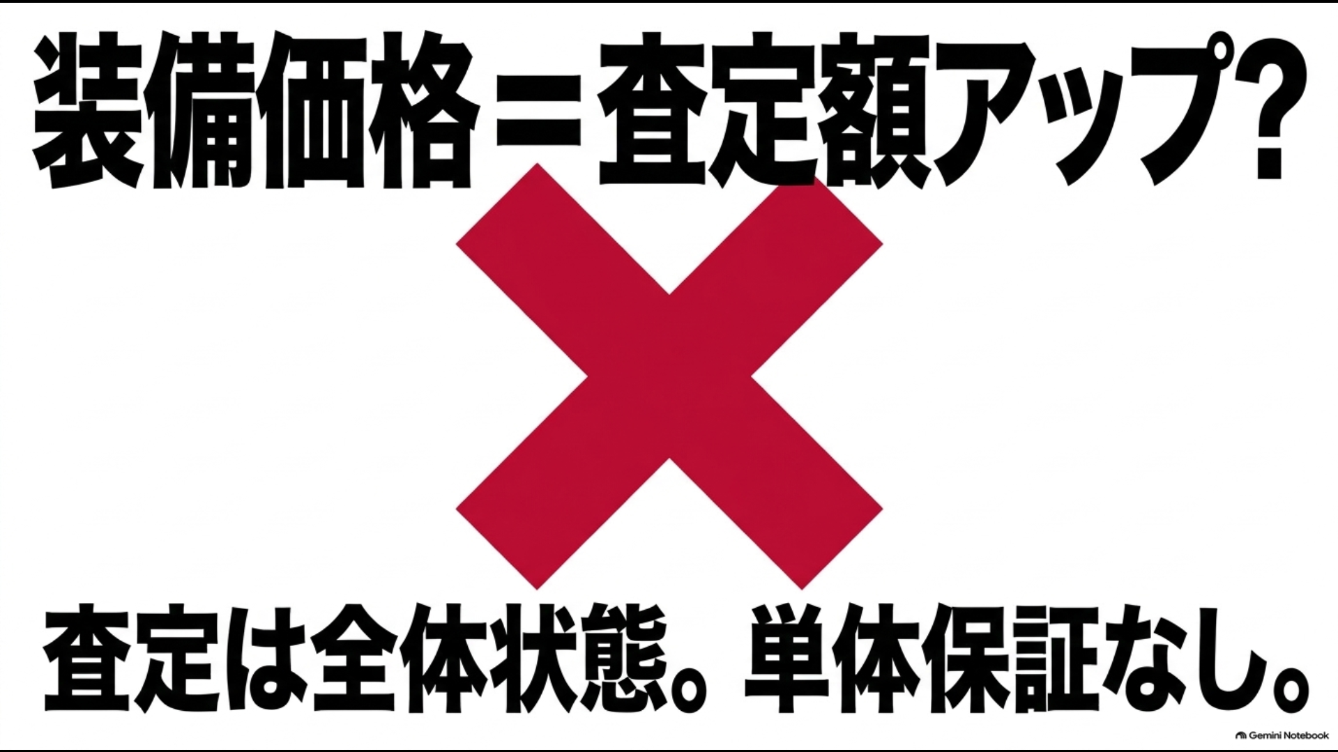 アルファードのムーンルーフ装備価格がそのまま査定額に上乗せされるわけではないことを示す画像