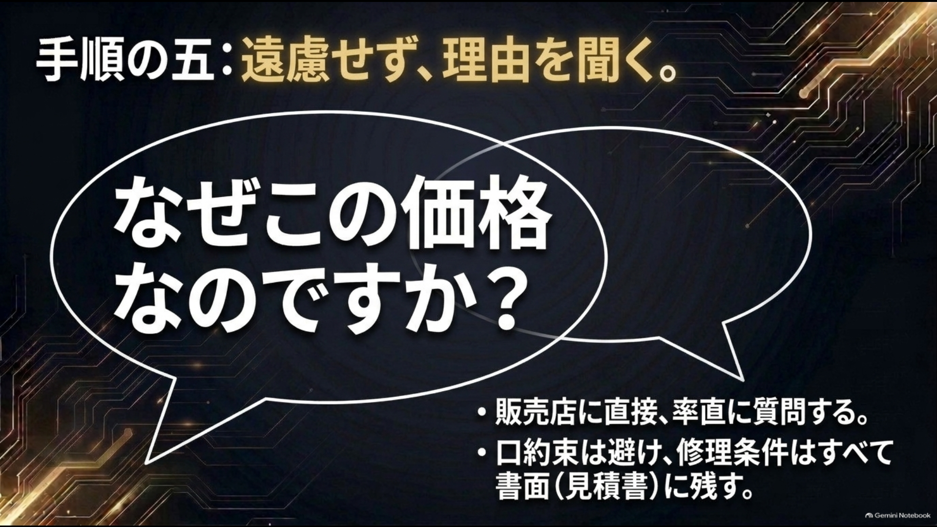 中古アルファードが安い理由を販売店へ具体的に質問することを示すイメージ