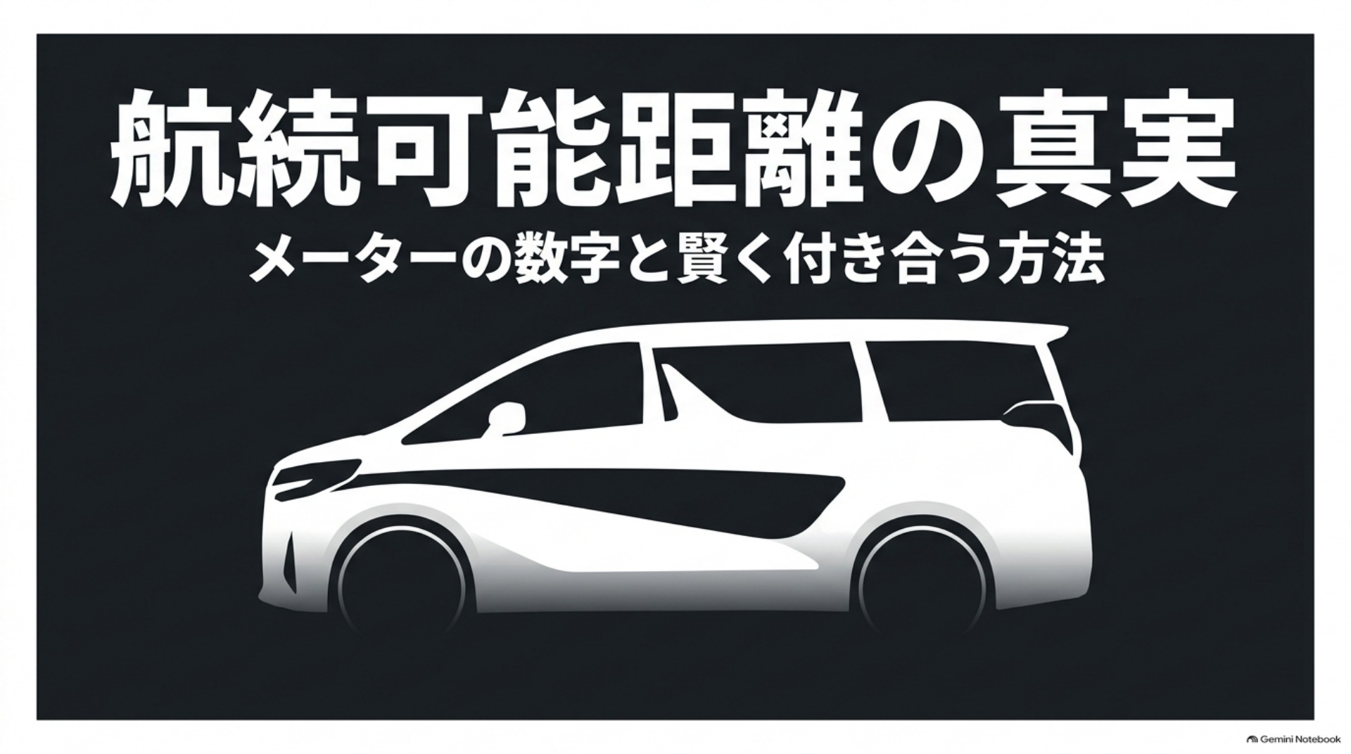 アルファードの航続可能距離とメーターの数字の見方を説明する表紙