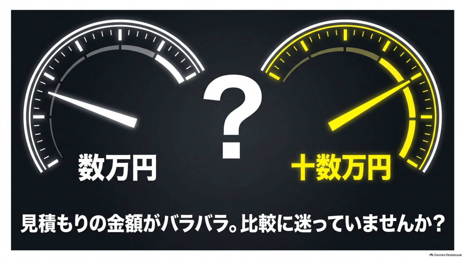 alphard-tire-set-cost-02-price-difference 数万円と十数万円の目盛りでタイヤ交換見積もりの価格差を示す図