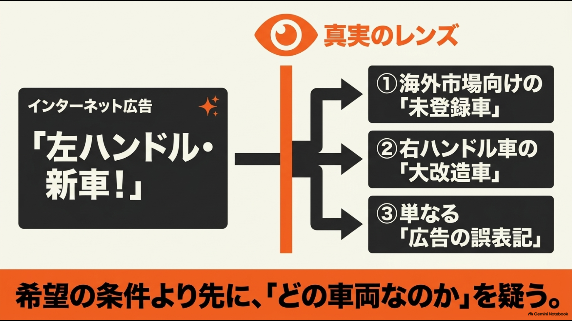 アルファード左ハンドル新車という広告から海外仕様車や改造車を見分ける考え方