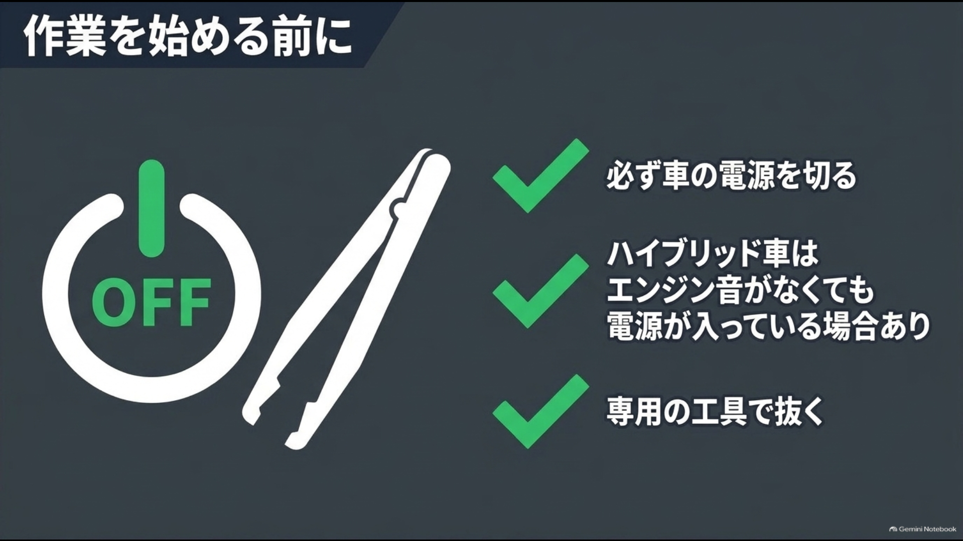 30系アルファードのヒューズ交換前に車の電源をOFFにし適切な工具を使う注意点